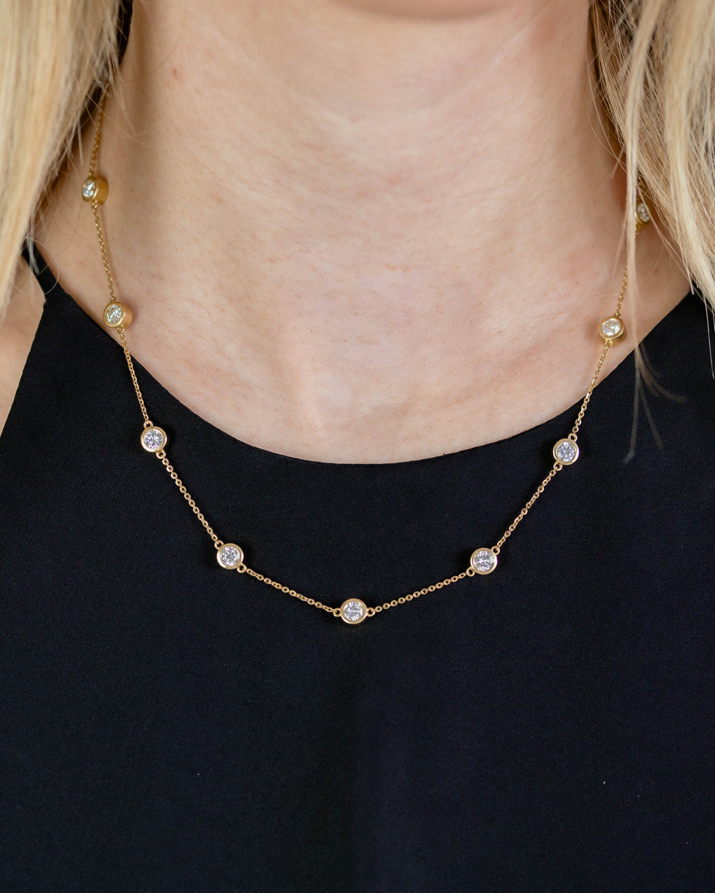 Diamonds by the Yard Necklace — 4.2ctw Yellow Gold