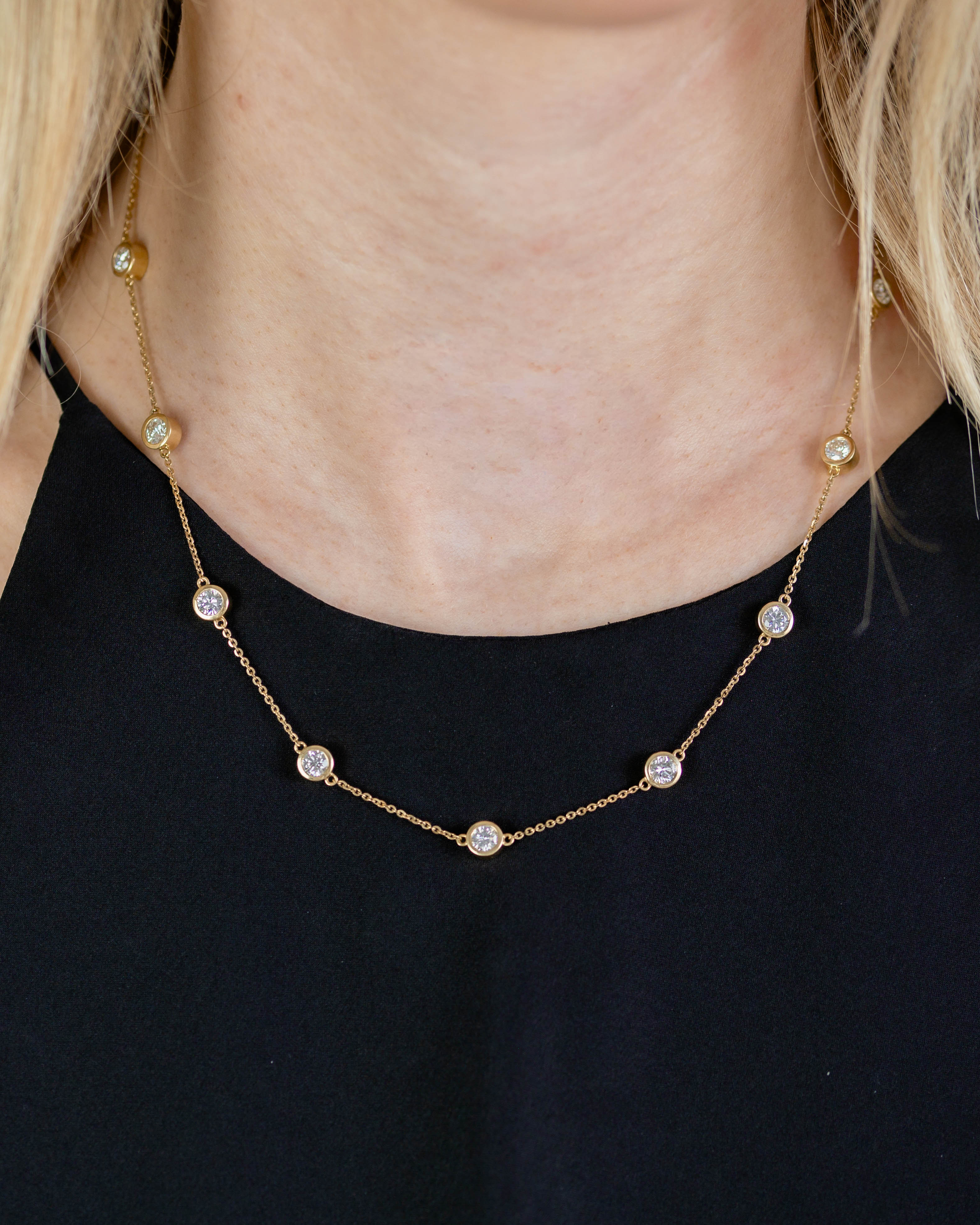 Diamonds by the Yard Necklace — 4.2ctw Yellow Gold