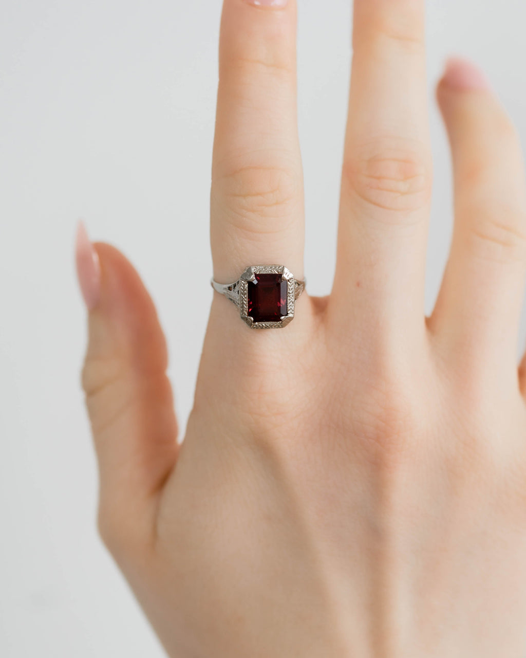 Gracious Garnet Signet Ring