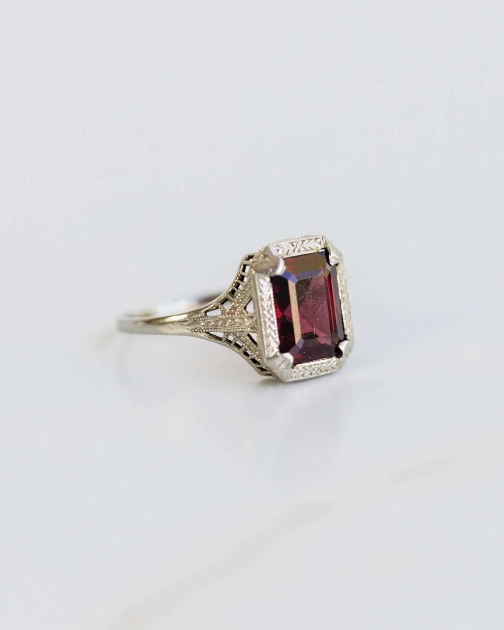 Gracious Garnet Signet Ring