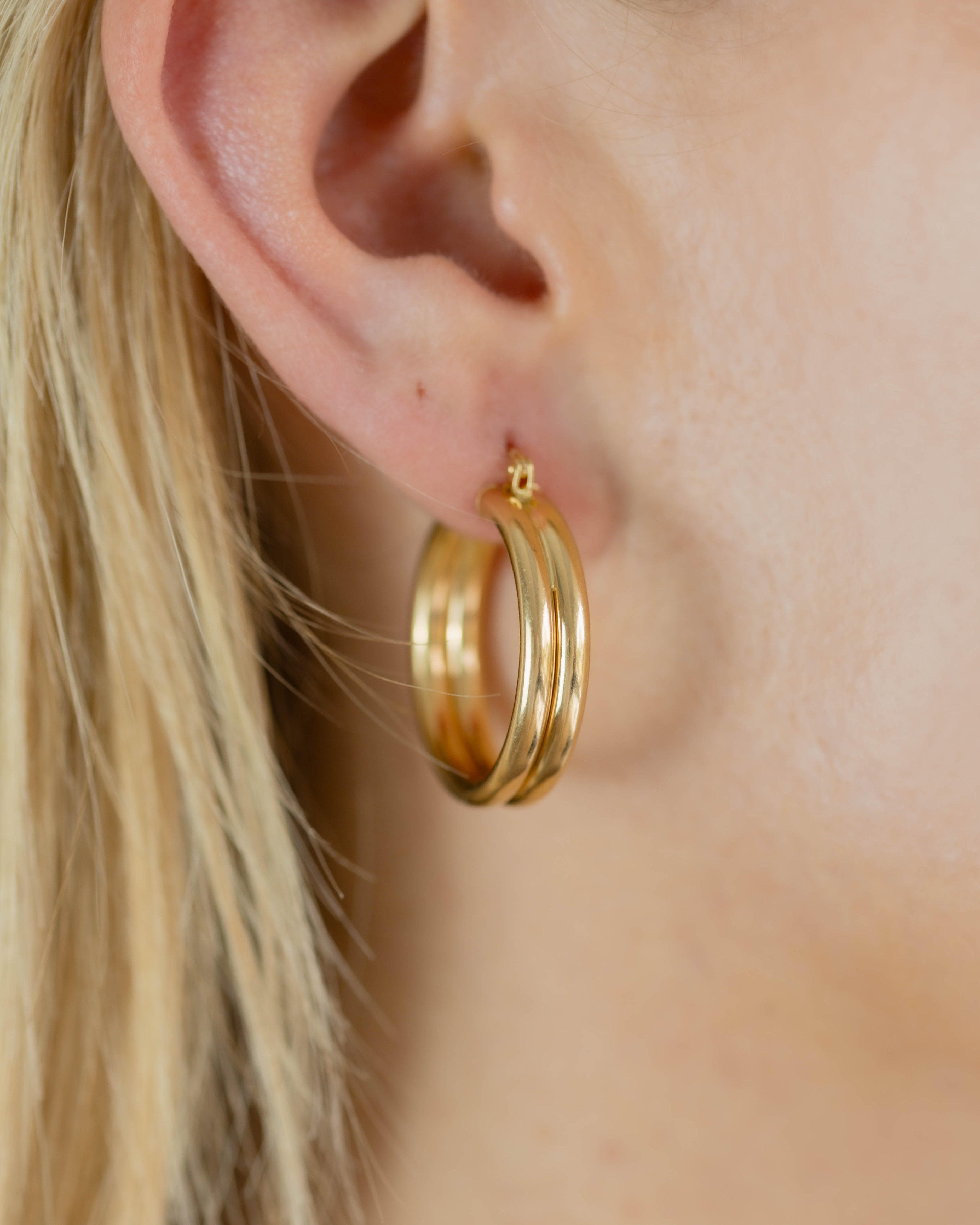 Detachable Star Charm Gold Hoops