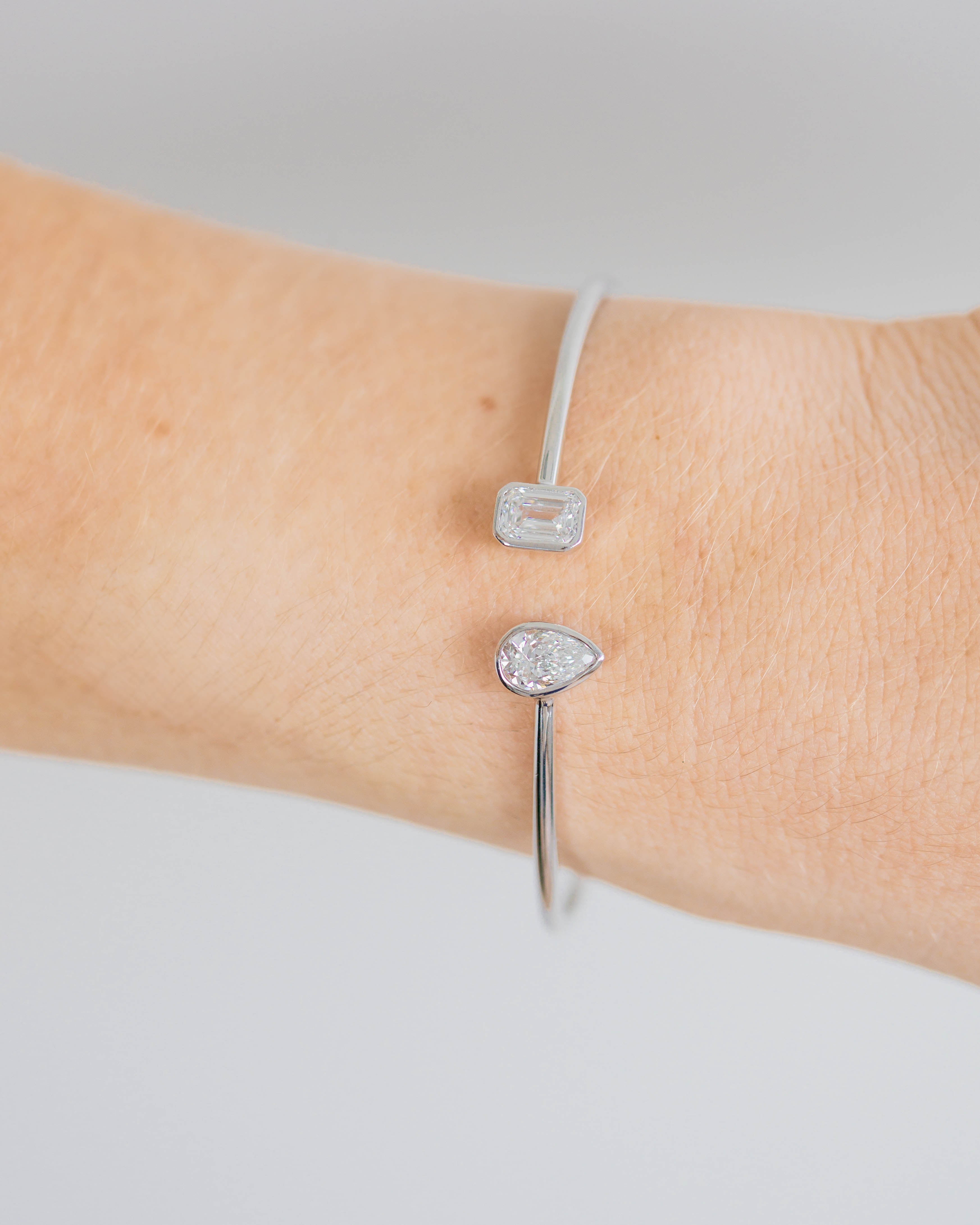 Toi Et Moi Bangle — 1.87 ctw White Gold