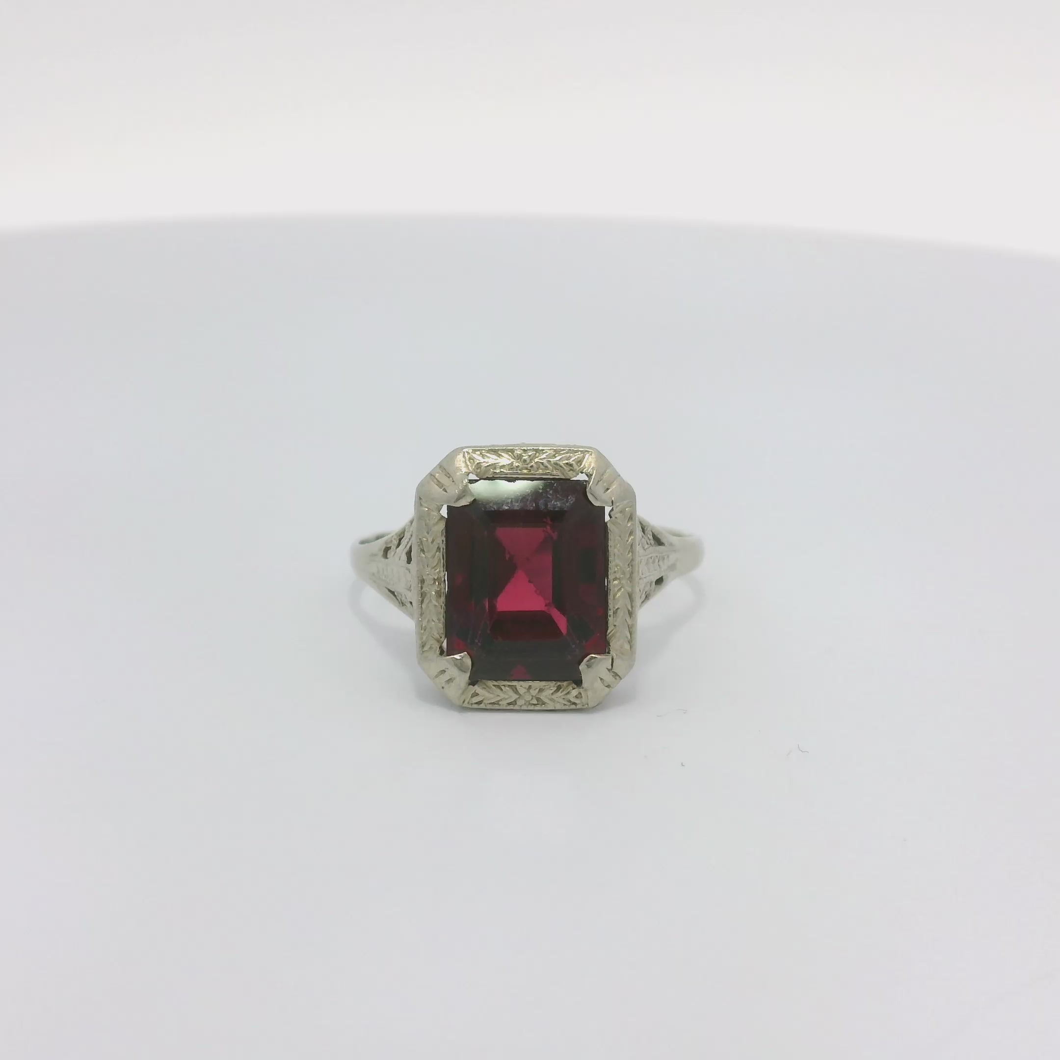Gracious Garnet Signet Ring